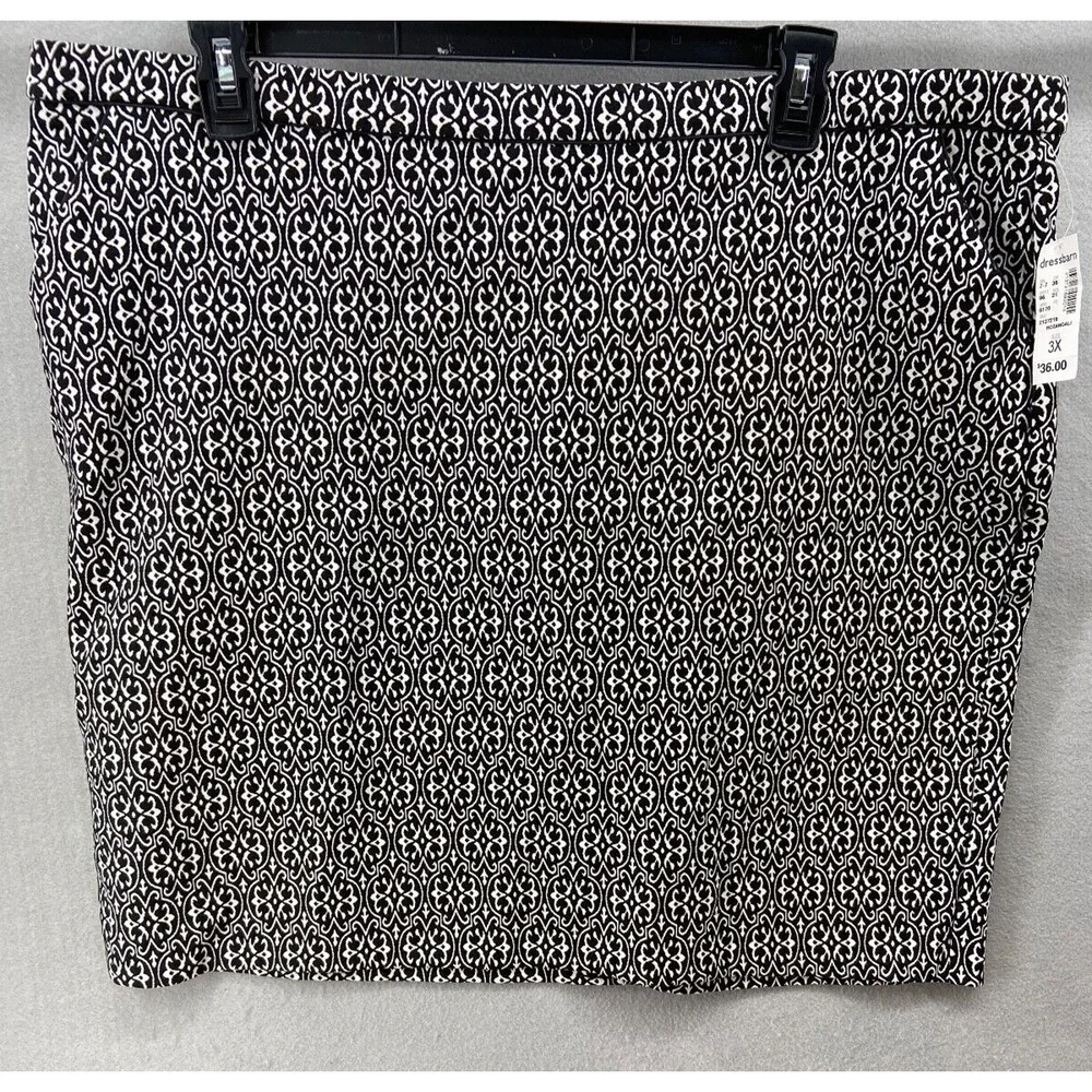 NWT Dress Barn Est 1962 Skirt Women Size‎ 3X Black White Elastic Waist Stretch